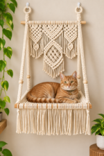 Wall-Mounted Macrame Cat Bed