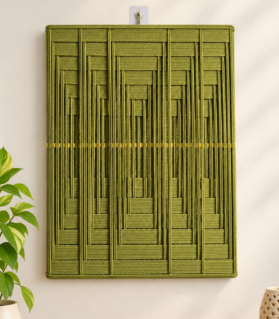 Olive Geometric Macramé Wall Art
