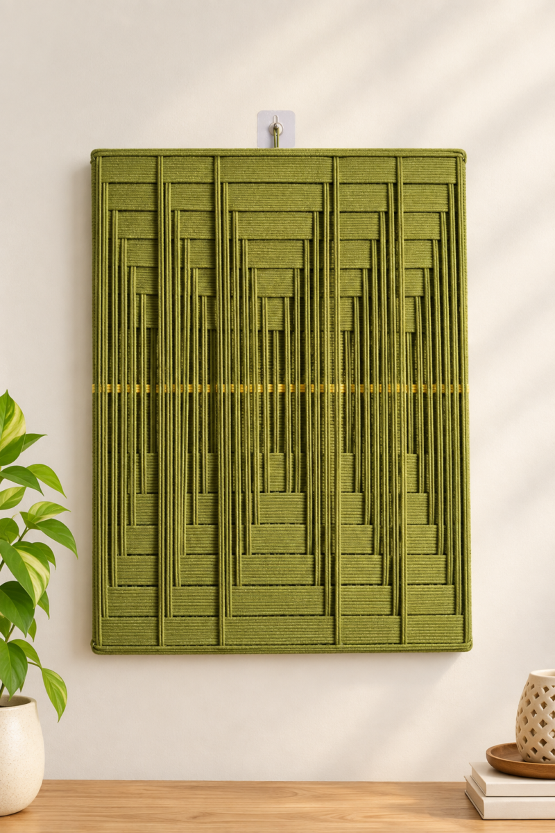 Olive Geometric Macramé Wall Art