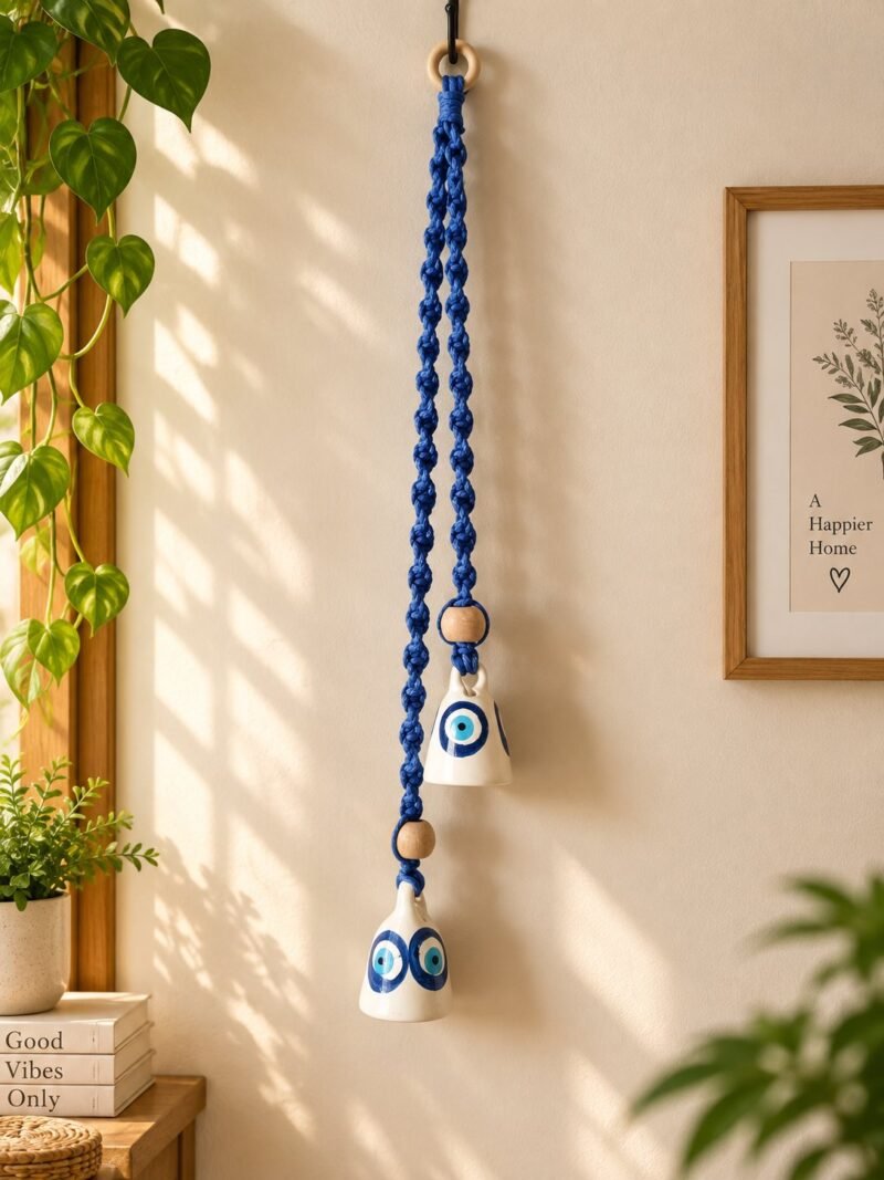 Evil Eye Macrame Bell Hanging